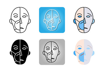 Medical mask icon set isolated on white background for web design