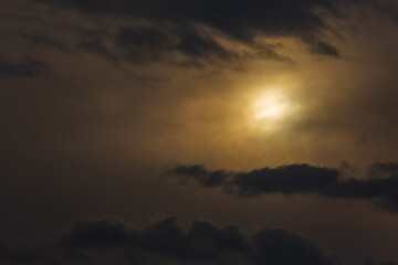 Thunderclouds on a gray sky. Beautiful background