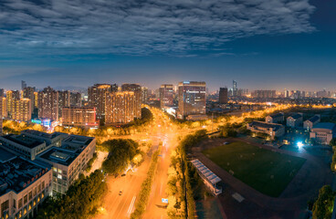 Fototapeta na wymiar Night view of Binhu District, Wuxi City, Jiangsu Province, China