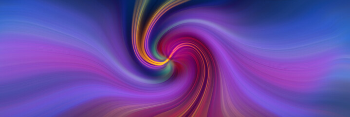 Spiral of luminous pink and blue lines. Smooth arcs of light. Abstract futuristic background.