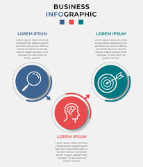 Fototapeta na wymiar Business Infographic design template Vector with icons and 3 three options or steps. Can be used for process diagram, presentations, workflow layout, banner, flow chart, info graph