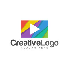 Creative Media logo designs concept vector, Colorful Play logo template concept