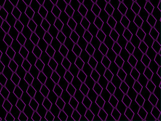 Vibrant two color abstract linear pattern. Futuristic irregular shapes background. Bright pink, magenta illustration. Doodle pattern on black. Generated ornament for banner, wallpaper, gift wrapping.