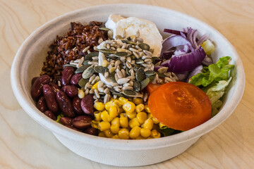 salad with different vegan natural legumes