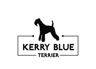 Kerry Blue Terrier vector dog silhouette