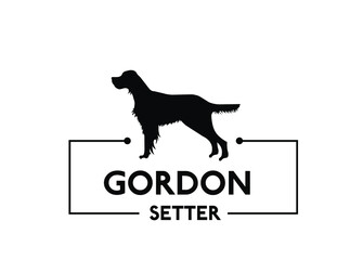 Gordon setter dog logo vector icon vector dog silhouette