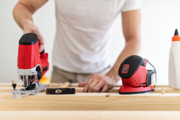 Male carpenter working on a project