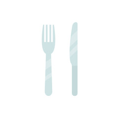 Fork and knife flat, fork knife and plate icon, vector illustration isolated on white background