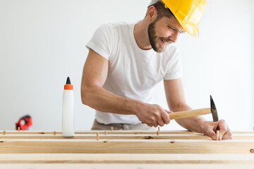 Male carpenter working on a project