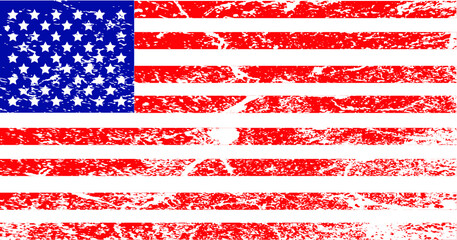 USA flag in grunge style . Vector illustration