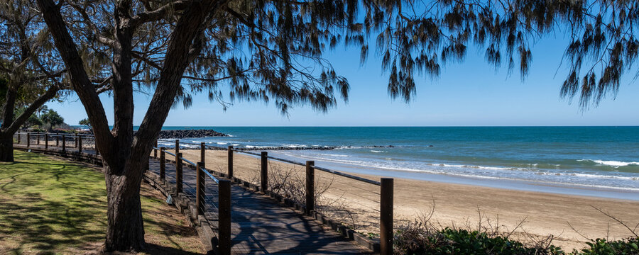 A view of the beach at the coastal town of Bargara