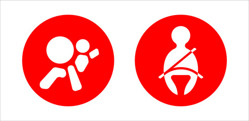 Airbag check sign vector icon
