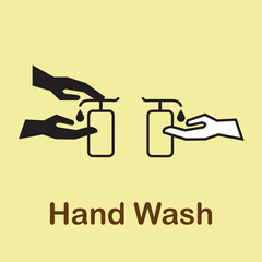Hand wash flat vector icon. Clean hands flat vector icon.with cream background