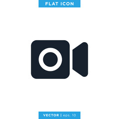 Video Camera Icon Vector Logo Design Template. Camcorder Symbol