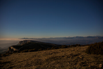 Winter sunset in Serra Del Montsec, Lleida, Spain