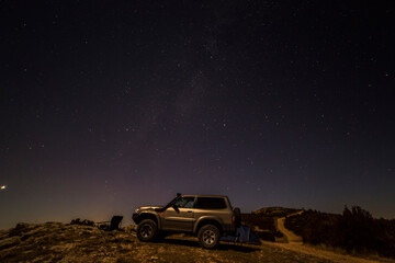 Winter milky way and 4x4 car in Serra Del Montsec, Lleida, Spain © Alberto Gonzalez 