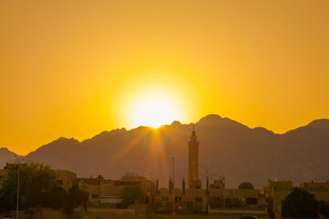 Fototapeta premium sunset over the city
