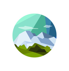 Mountain  Vector icons isolated on dark background