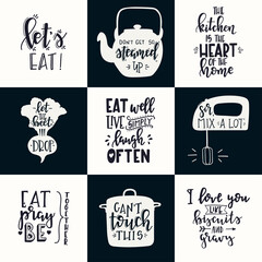 Hand drawn typography poster set. Conceptual handwritten phrase Home and Family T shirt hand lettered calligraphic design. Inspirational vector. Vector illustration