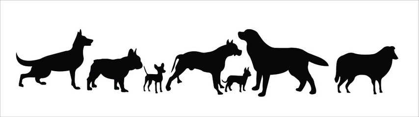 Set of diverse dog icons