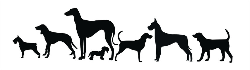 Set of diverse dog icons