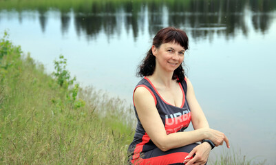Fototapeta premium portrait of a sports woman in nature