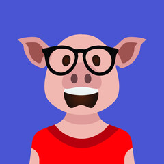 Pig silhouette vector on a white background