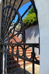 Wrought iron gate to the garden
