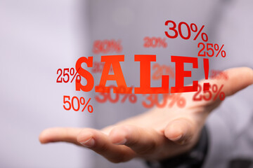 Discount and commission concept 3d