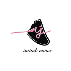 aj initial logo handwriting template vector