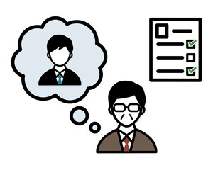 人事考課のイラスト／面接／面談／人事評価／アイコン
