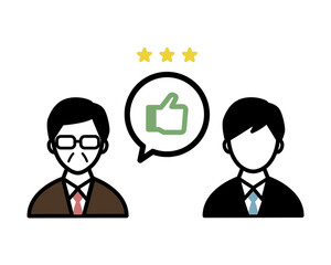 人事考課のイラスト／面接／面談／人事評価／アイコン