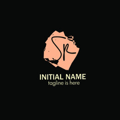 initial logo handwriting template vector