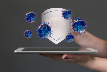 Coronavirus abstract background. protection Genetics Bacteriological Microorganism..