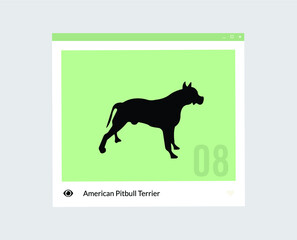 American Pitbull Terrier vector dog icon