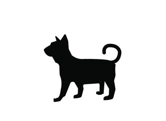 Cat silhouette vector on a white background