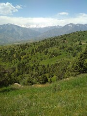 mountain landscape with blue sky