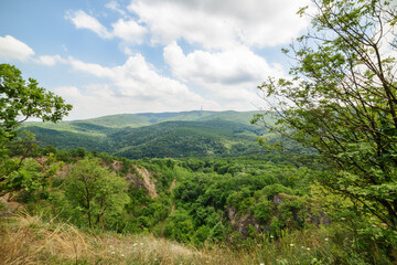 Fototapeta na wymiar The Eagle Battlefield (serbian: Orlovo bojiste) is a former quarry. Panorama of Mount Fruska Gora