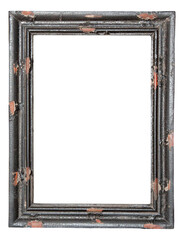 antique iron ancient frame isolated on white background. Old metal border