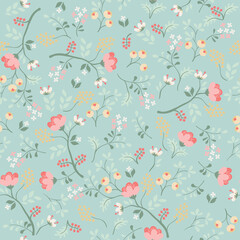 Floral seamless pattern. Retro vector background