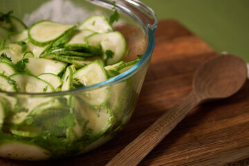 salad of marinated zucchini in spices
