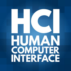 HCI - Human Computer Interface acronym, technology concept background