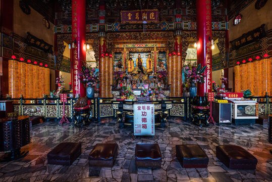 Interior of Cih Ji Palace Temple by the Lotus Pond, Kaohsiung, Taiwan