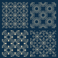 Collection of 4 Arabian seamless patterns. Vector illustration