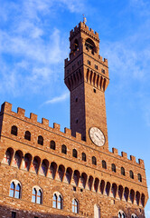 Spire of the 'Palazzo Vecchio' in the historic centre of Florence