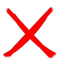 X Marks .Two Crossed Vector Brush Strokes. Rejected sign in grunge style.