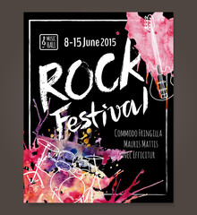Rock event poster or flyer temlpate. Vector illustration - 359670416