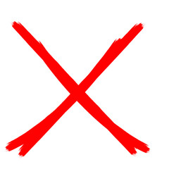 X Marks .Two Crossed Vector Brush Strokes. Rejected sign in grunge style.