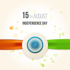 Indian Independence Day concept background with Ashoka wheel. Vector Illustration