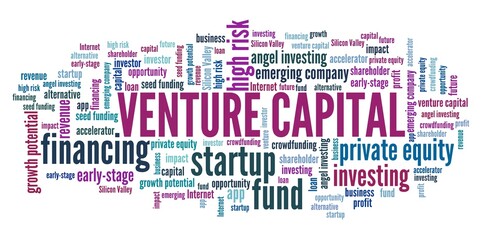Fototapeta premium Venture capital text sign